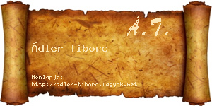 Ádler Tiborc névjegykártya